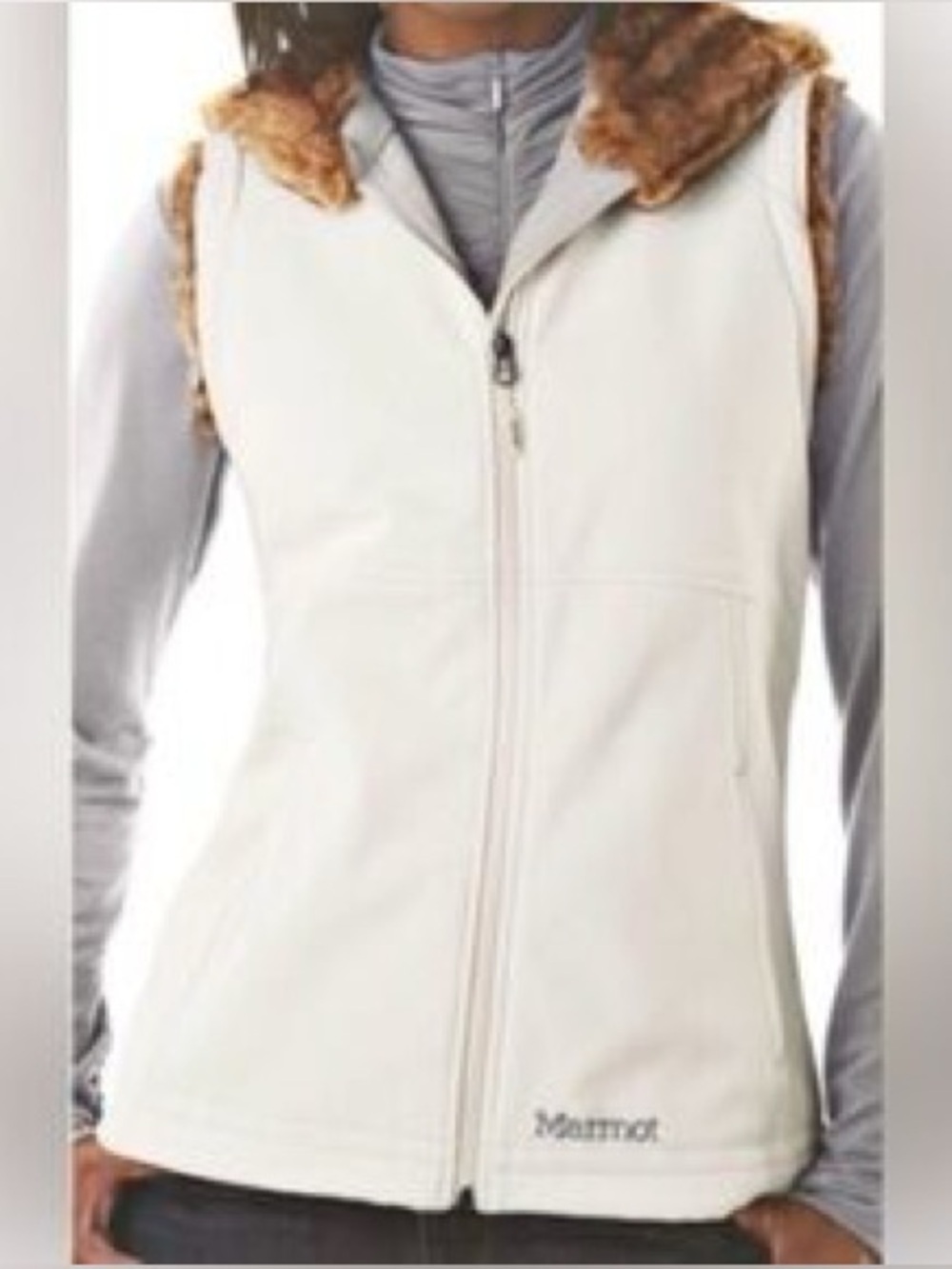 Marmot Softshell Hooded Faux Fur Vest